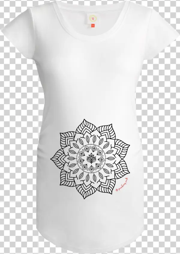 Gooseberry Pink Mandala Maternity Top In White Organic - Infant Bodysuit