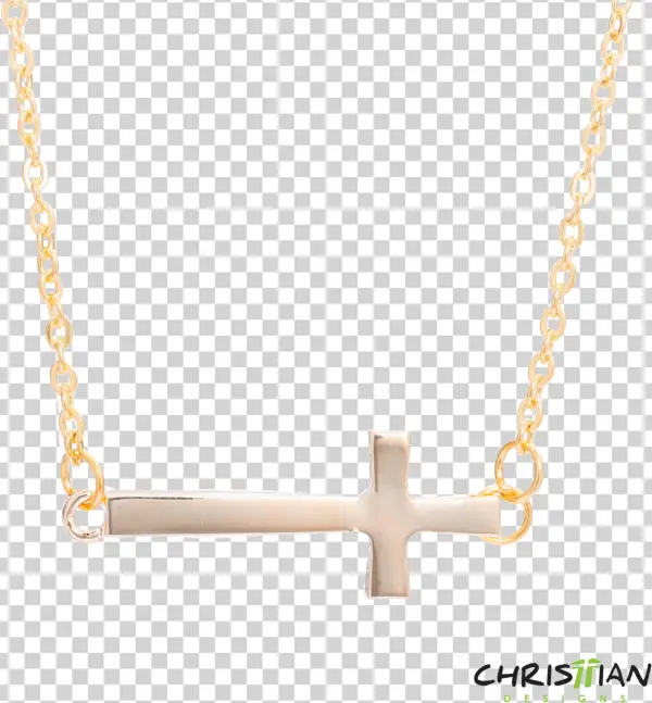 Horizontal Cross Necklace - Necklace
