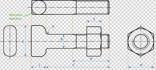 Technical Specification For T-head Bolts - 500 Stück Din 934 - Sechskantmuttern Stahl Kl. 8, Schwarz