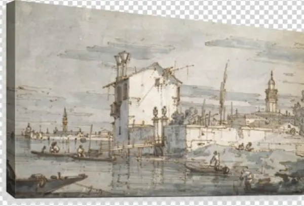 An Island In The Lagoon Canvas Print - Giclee Painting: Canaletto's An Island In The Lagoon,