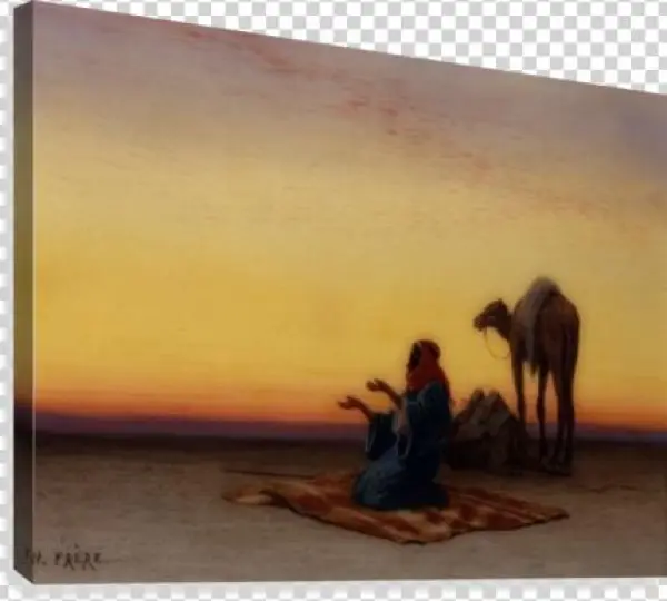 Arab At Prayer Canvas Print - Charles Theodore Frere