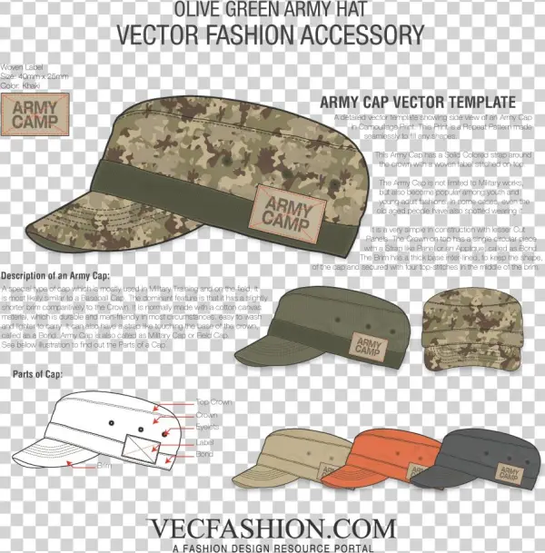 Olive Green Army Cap Vector Template - Camiseta Pesca Sublimada Protecao Solar Kff61 Camuflada
