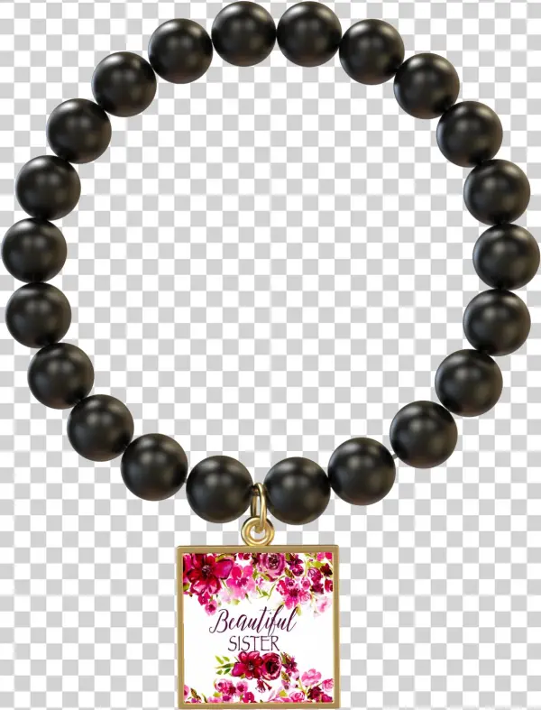 Beautiful Sister Onyx Gold Square Bracelet