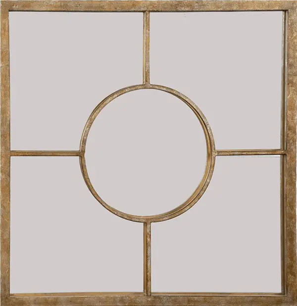 James Mottled Gold Square Decorative Wall Mirror - Old World Design James Mottled Gold Square Decorative