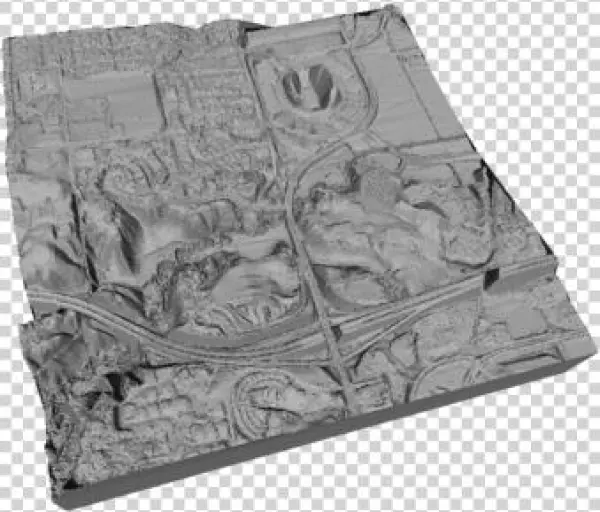 Rendering Of South Ames 3d Printable Model - Relief