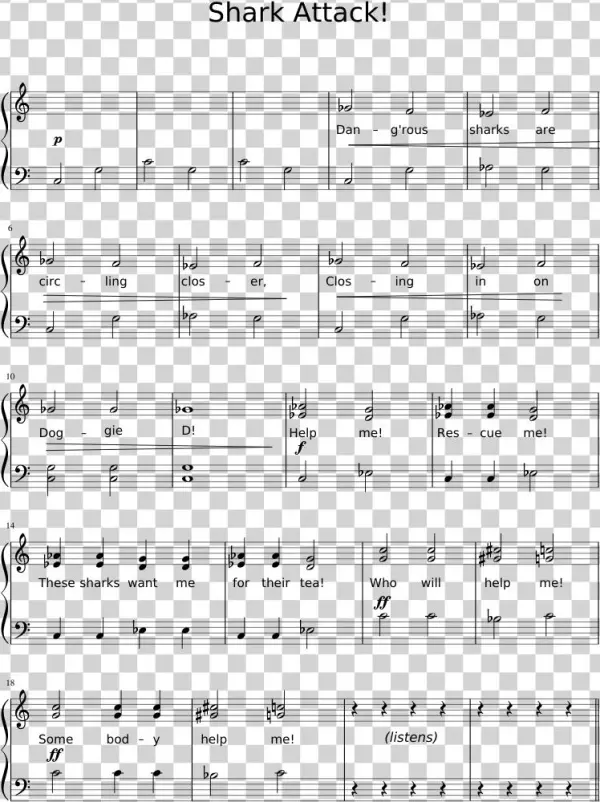 Shark Attack Sheet Music 1 Of 3 Pages - Music