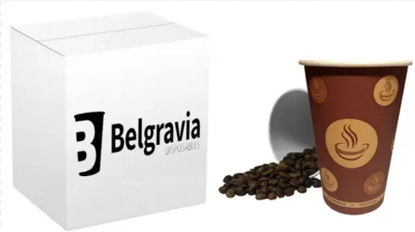 Unbranded 12oz Belgravia Kraft Ripple Paper Cups -