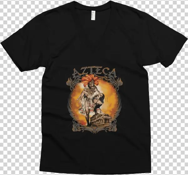 Aztec Warrior Carrying Woman V Neck T Shirt - Day Of The Dead Costume Hoodie Aztec Warrior Skull