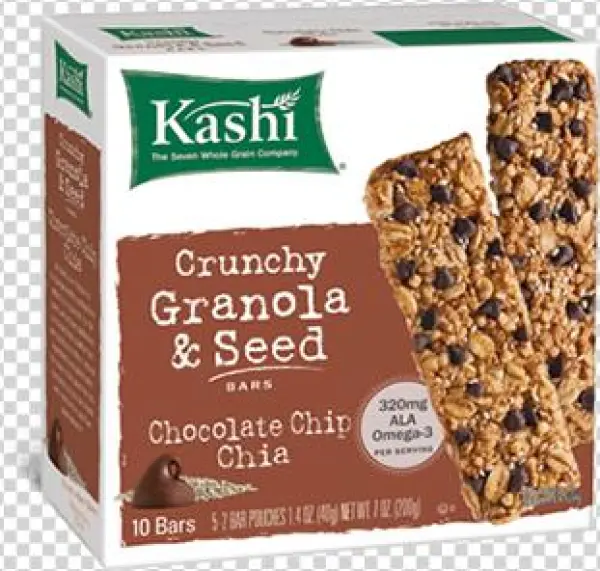 Chocolate Almond Png - Kashi Crunchy Granola & Seed Bars, Chocolate Chip
