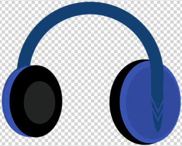 Headphones, Blue, Black, Vector - Наушники Вектор Пнг