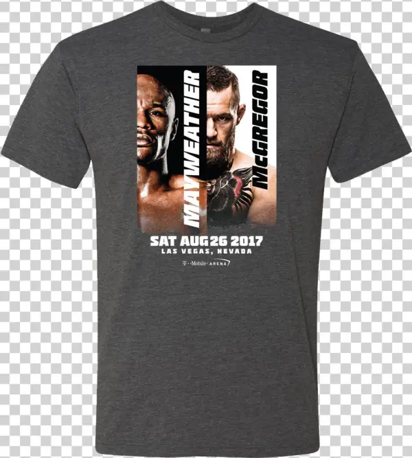 Mayweather Vs Mcgregor Gray Poster Art T-shirt - Floyd Mayweather Jr. Vs Conor Mcgregor Boxing Official