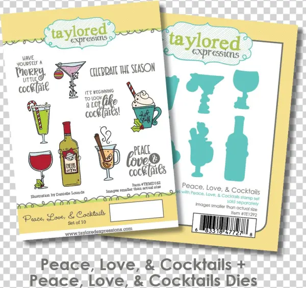 Peace, Love, & Cocktails Stamp And Die Set - Taylored Expressions Sugar Skulls Cling Stamp Set Temd111