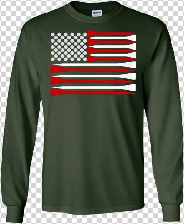Usa Flag For Golfer, Long Sleeve Tee, Golf Flag Usa - T-shirt