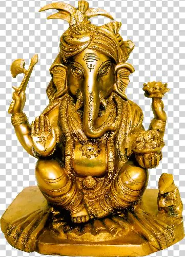 Ganesh Pagdi Brass Figure 9″
