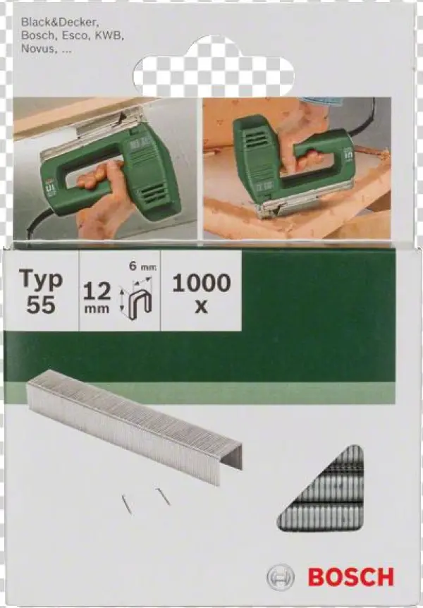Narrow Crown Staples - Bosch 2609255825 12mm Type 55 Narrow Crown Staples