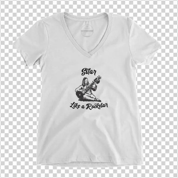 Sitar Like A Rockstar V-neck - T-shirt