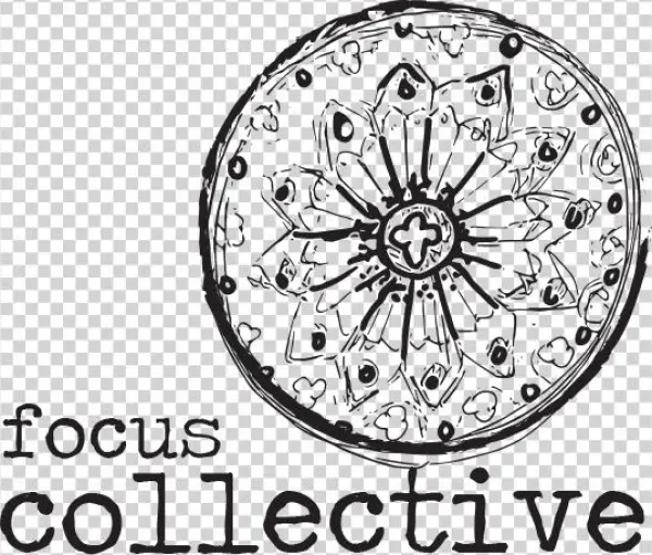 The Focus Collective Logo Is A Sketch Of A Stained - Personalized Heart Of Love Large 20 Oz. Coffee (brown)