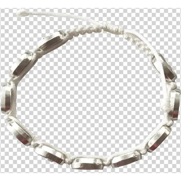 White Holy Firsaint Communion Slipknot Bracelet - Necklace