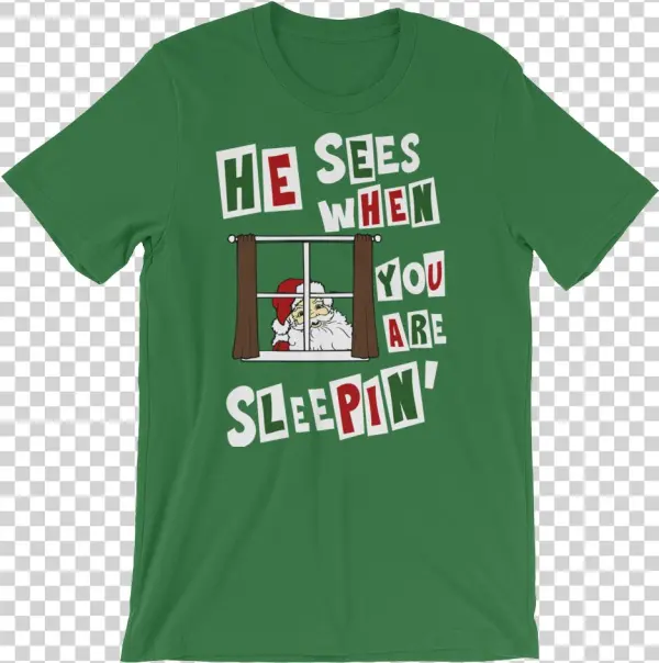 Creepy Santa T-shirt - Dabbing Skeleton With Santa Hat In Snow Xmas Unisex