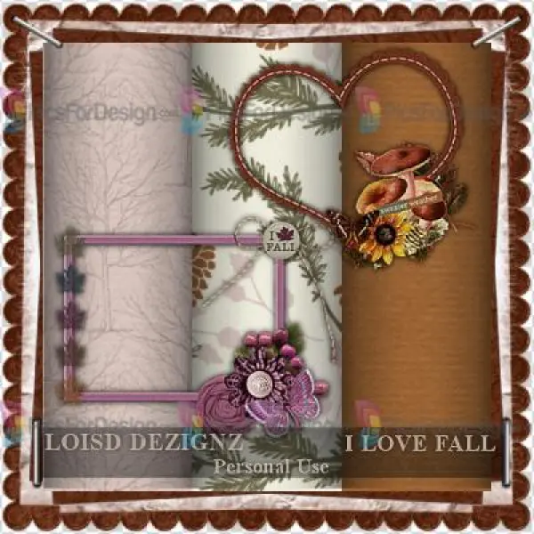 I Love Fall Cluster Frames And Papers - Prenom