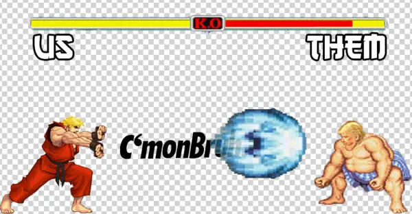 Image Of Us Vs Them Fight - Cartoon