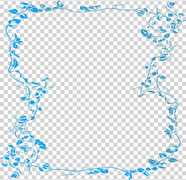 Malibu Blue Floral Border Svg Clip Arts 600 X 580 Px
