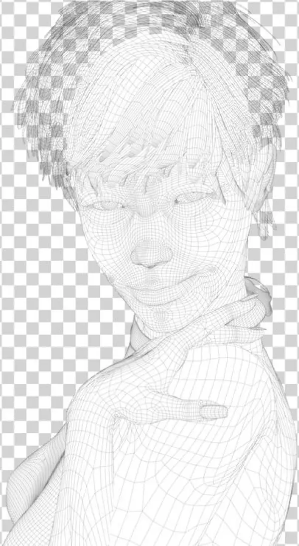 Poser Wireframe - Monochrome