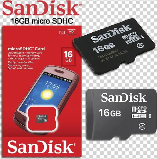 Sandisk 16gb Micro Sdhc Memory Card - Sandisk 16gb Class 4 Micro Sdhc Memory Card (sdsdqm-016g-b35)