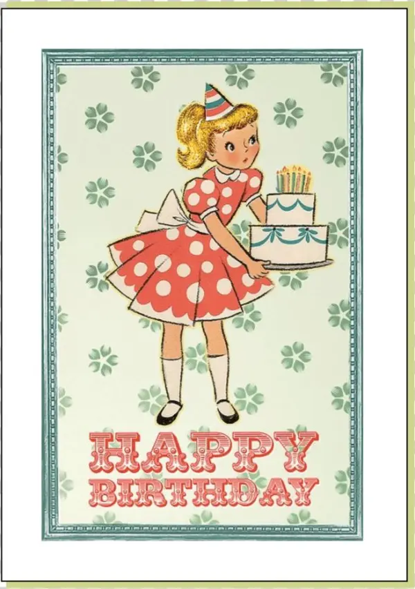 Vintage Birthday Girl Card