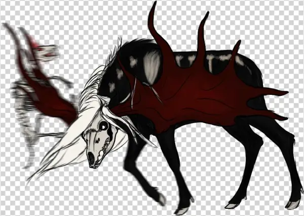 A Dark Laughter Of Amusment Slipped From Her Lips, - Wolf Skull With Antlers