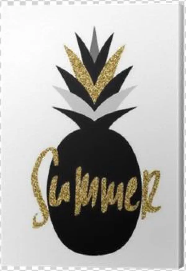 Black And Gold Pineapple Design Canvas Print • Pixers® - Black And Gold Pineapple Background