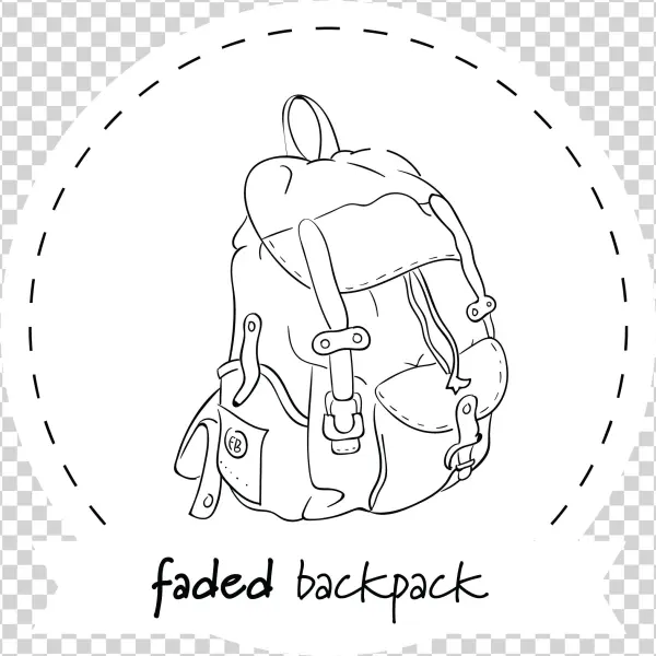 Faded Backpack - Cartoon