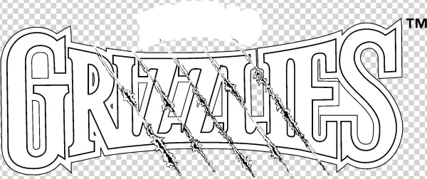 Fresno Grizzlies Logo Black And White - Calligraphy