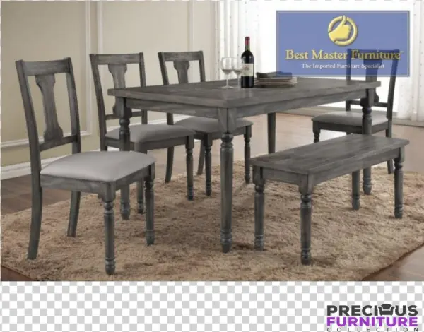 Grey Wood Dining Table & Chairs