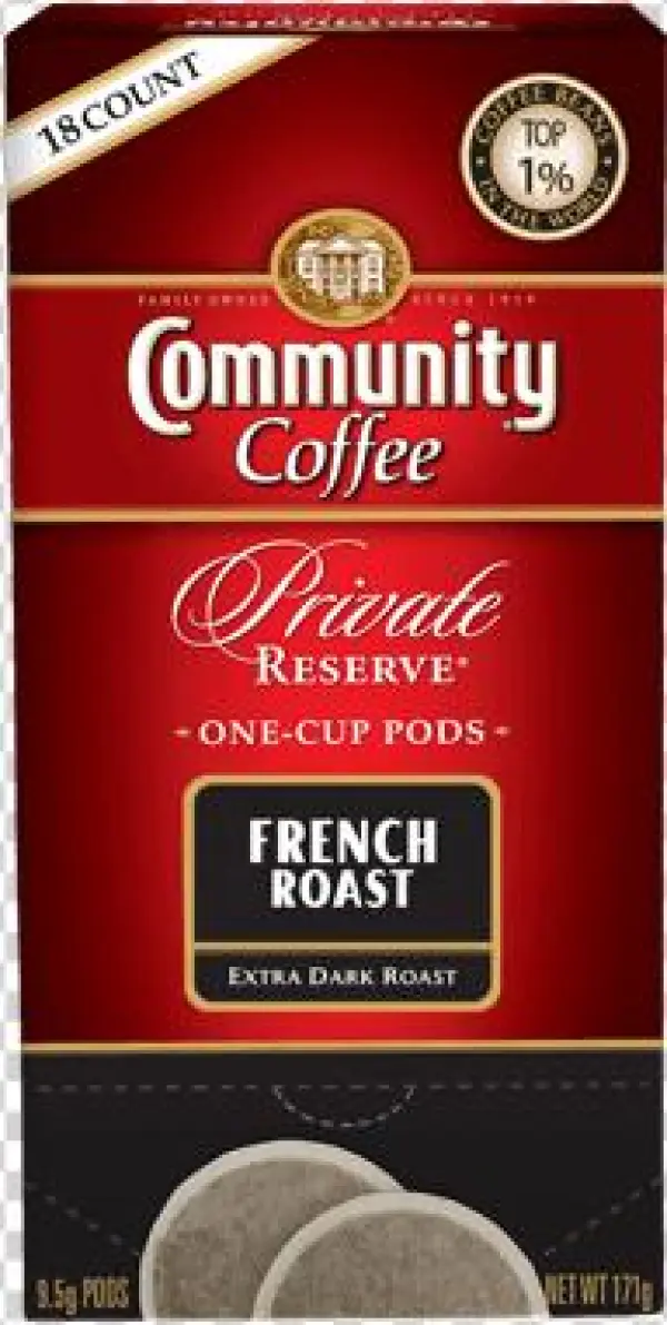 One Cup Coffee Pods 18 Count French Roast - Closeout Community Coffee Soft Pods - French Roast