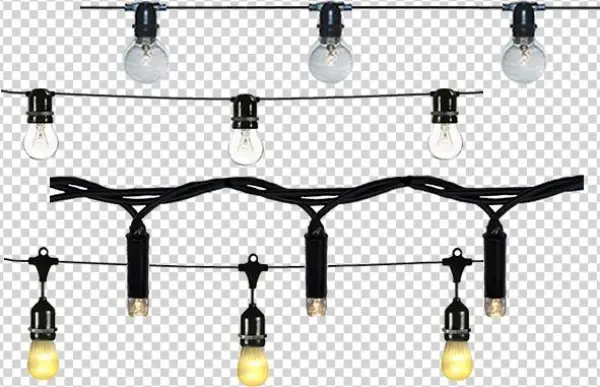 Quality Lighting & Outdoor - Bright String Lights Outdoor Party Lights Black Rubber