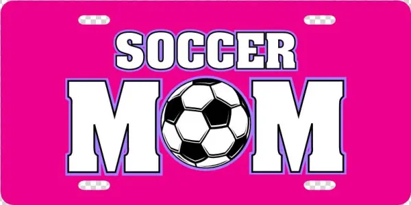 Soccer Mom License Plate - Soccer Ball On Stripes Ornament (round)