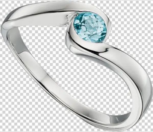Blue Topaz Ladies Sterling Silver Ring - Unique Wishlist Sterling Silver Blue Topaz Solitaire