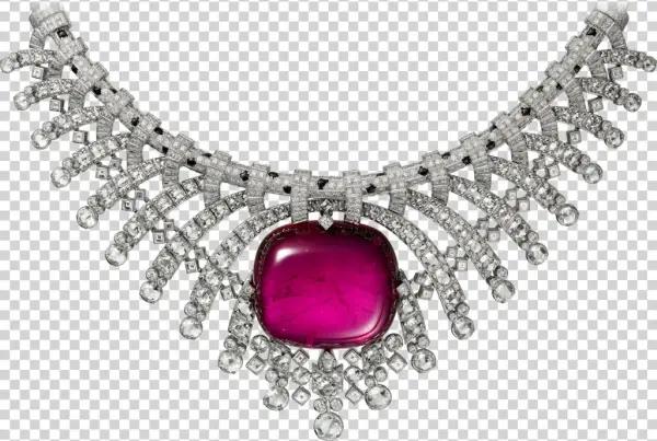 Collar Alta Joyeríaplatino, Rubelita, Ónix, Diamantes - Joyeria Diamante Png