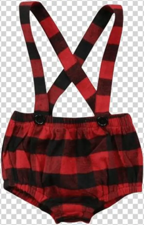 Petite Bello Playsuit 0-6 Months Plaid Suspender Playsuit - Suspenders