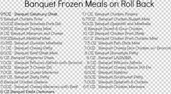 Rollback On Banquet Meals - Document