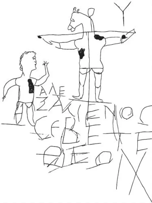 Scribble Deutsch Meaning - Alexamenos Worships His God