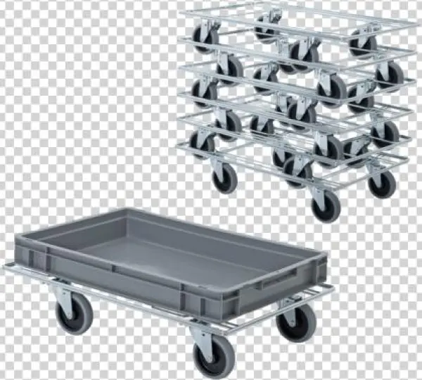 Small Wire Dolly - Helge Nyberg Drahtwagen Groß 1 Etage 82x61cm Silber