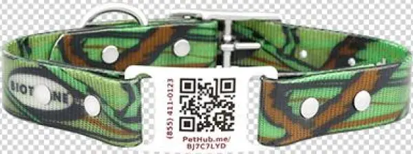 Camouflage Qr Digital Dog Id Collar - Fonecta Caller