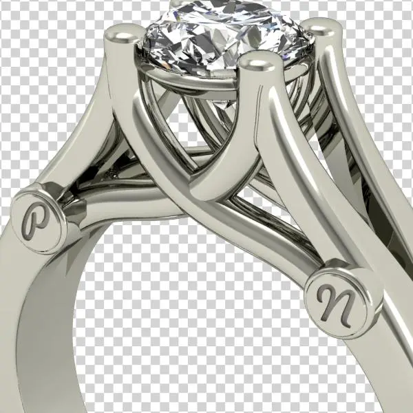 Dos - Anillo De Compromiso Oro Blanco Con Rubi