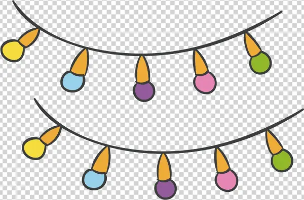 Clip Beads Colorful - Lamp Cartoon Png