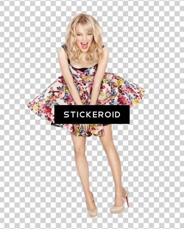 Emma Stone Colourful Dress - Day Dress