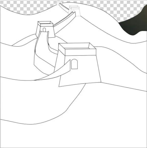 Great Wall Chinawall Black White Line Art 555px - Sketch
