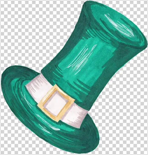 Green Top Hat Transparent Decorative - Green