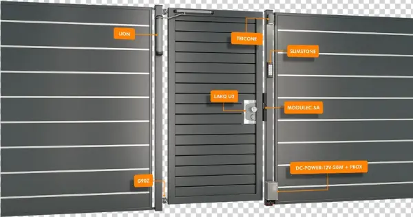 Selfclosing Residential Gate With Electric Keep - Bramy Przesuwne Z Wbudowaną Furtką